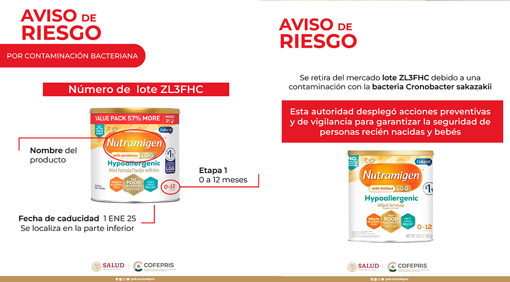 Cofepris alerta de fórmula láctea Nutramigen contaminada con bacteria