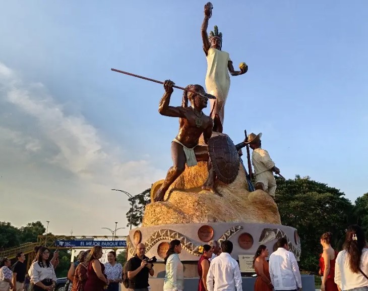 Inauguran monumento Cimatán, en Cunduacán