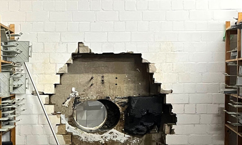 Ladrones perforan pared de banco en Alemania y roban bienes valorados en millones de euros